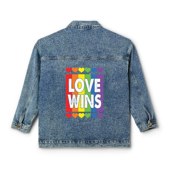 LBGT Flag Gay Pride Human Love Wins Classic Women's Denim Jackets
