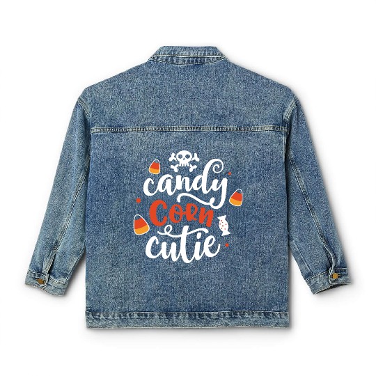 Candy Corn Cutie Halloween Holiday Scary Classic Women's Denim Jackets
