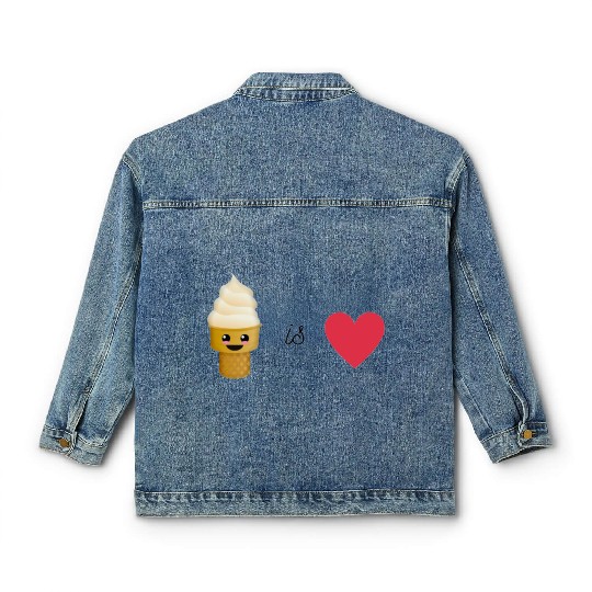 ice cream is love Classic Women's Denim Jackets