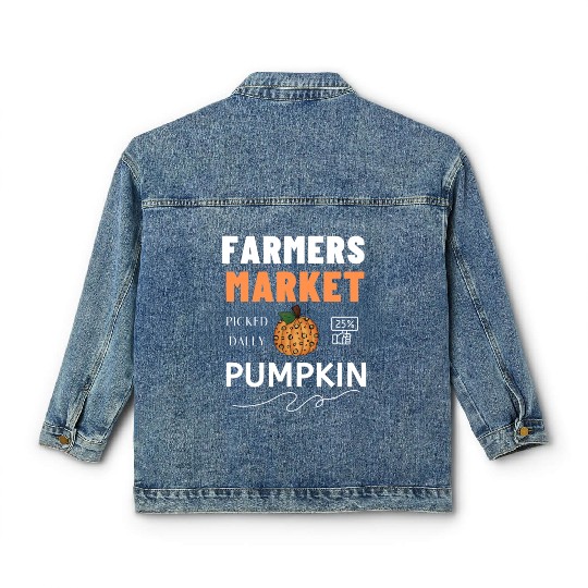 Farmers Market Pumpkin Classic Women's Denim Jackets