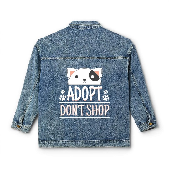 Adopt Dont Shop Pet Adoption Awareness Classic Women's Denim Jackets