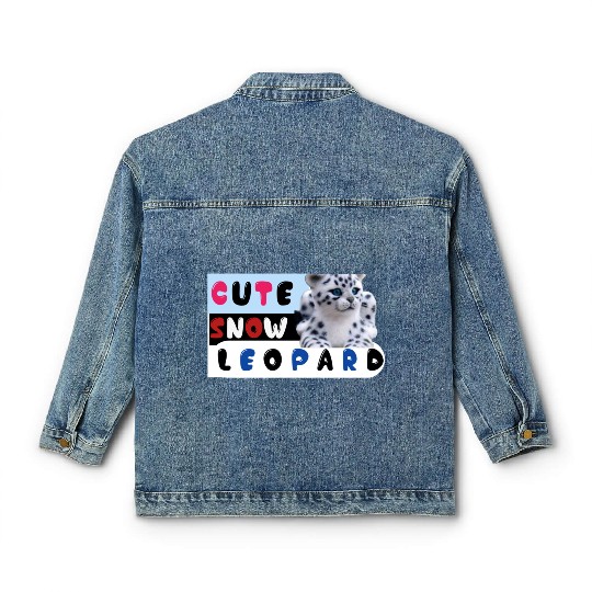 Cute Snow leopard |big cats Classic Women's Denim Jackets