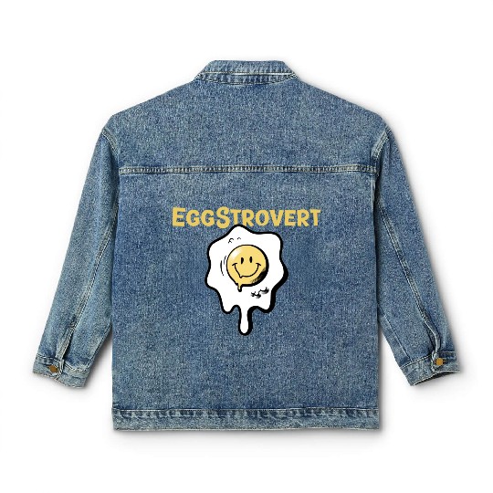 Eggstrovert Happy Extrovert Fried Egg Classic Women's Denim Jackets