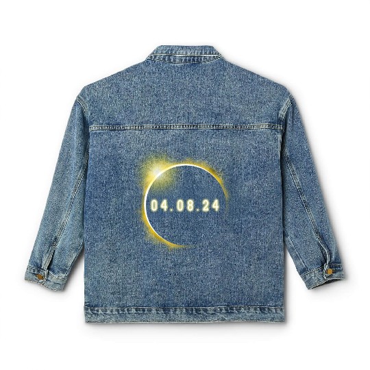 Total Solar Eclipse 4.08.24 Totality Solar Eclipse Classic Women's Denim Jackets