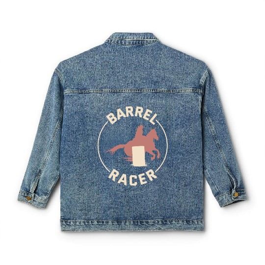Barrel Racer Rodeo Racing Horse Riding Race Funny Classic Women's Denim Jackets