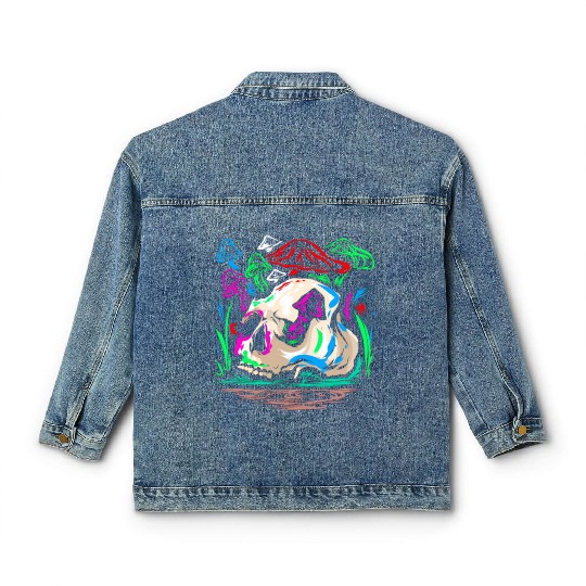 Psychedelic Magic Mushroom - Space Shroom Classic Women's Denim Jackets