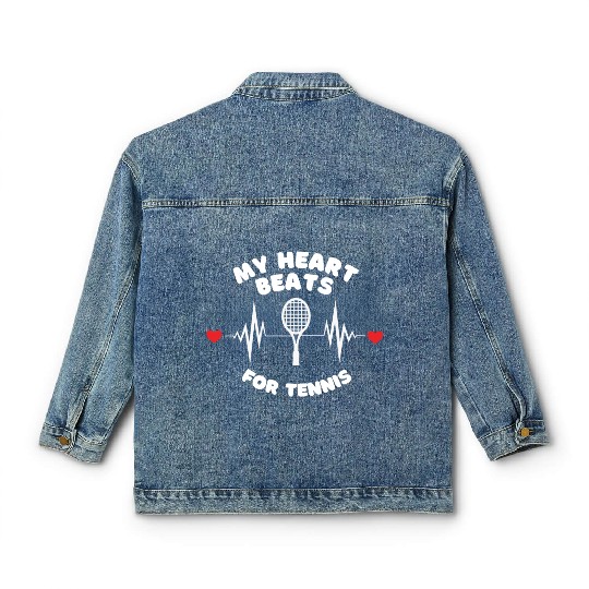 My Heart Beats For Tennis Classic Women's Denim Jackets