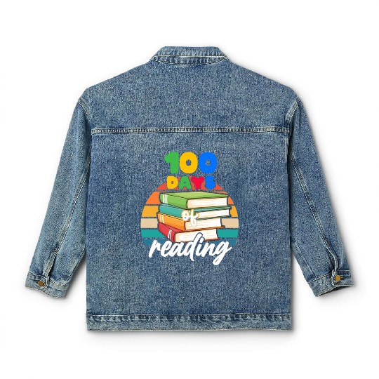 101 Days of School Reading Lover Student Teacher Classic Women's Denim Jackets
