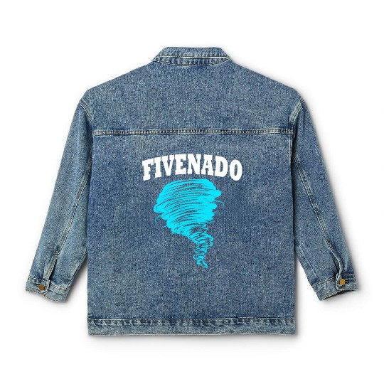 5th Birthday Tornado Fivenado Classic Women's Denim Jackets