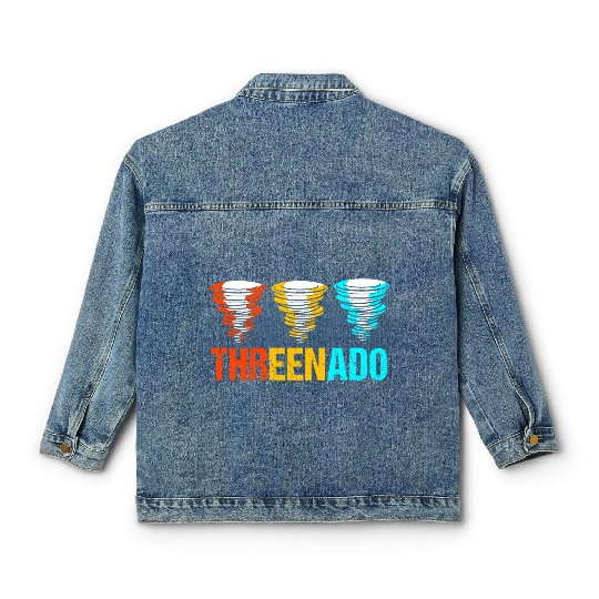 3rd Birthday Threenado Birthday Tornado Classic Women's Denim Jackets