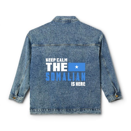 Keep calm Somalia flag design Classic Women's Denim Jackets