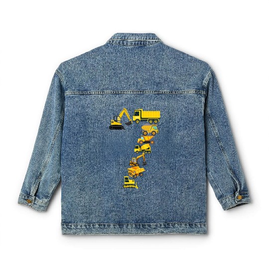 Construction Vehicles Trucks For 7 Year Old Boys Classic Women's Denim Jackets