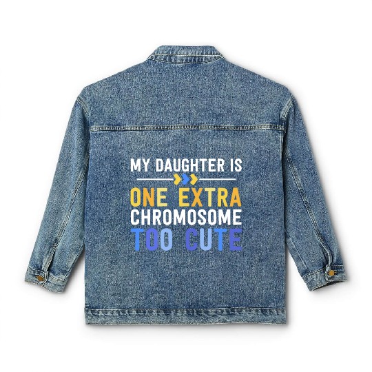 Family Down Syndrome Awareness for Dad Mom Extra Classic Women's Denim Jackets