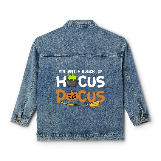 It's Just A Bunch Of Hocus Pocus Pumpkin Halloween Classic Women's Denim Jackets