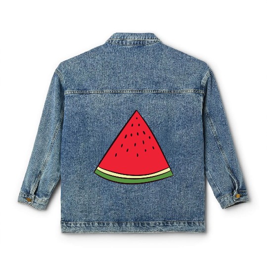Watermelon - slice, piece, quarter, triangle Classic Women's Denim Jackets