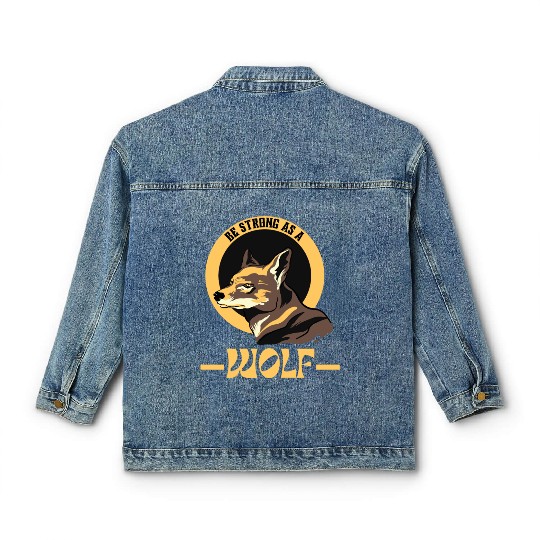 Be Strong As A Wolf Classic Women's Denim Jackets