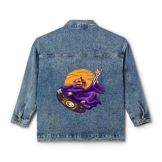 GRIM REAPER SKATEBOARD Classic Women's Denim Jackets