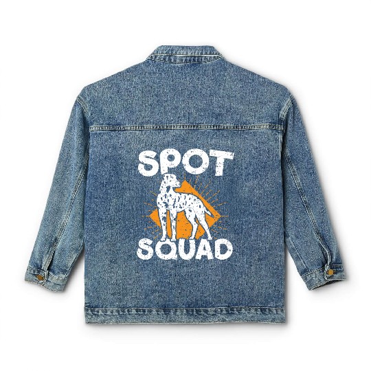 Spot Squad Paw Love Puppy Breeder Dalmatian Dog Classic Women's Denim Jackets