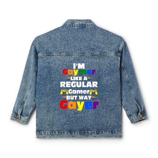 Funny Gaymer Gay Gamer Gayer - Pride Rainbow LGBT Classic Women's Denim Jackets