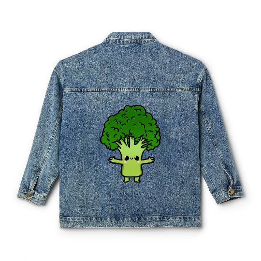 Kawaii Broccoli For Broccoli Lover Classic Women's Denim Jackets