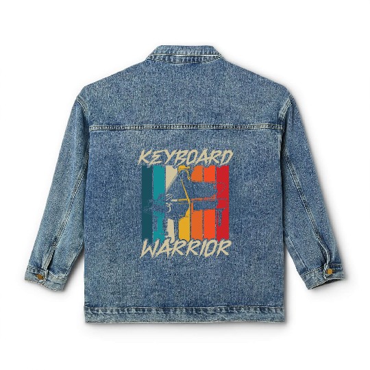 Keyboard Warrior Piano Musician Pianist Music Classic Women's Denim Jackets