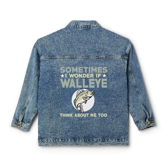 Funny Walleye Fishing Lover Classic Women's Denim Jackets
