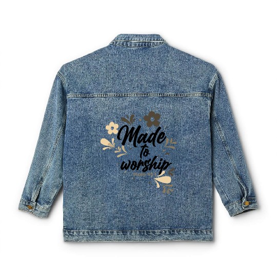 Christianity Made to Worship Christian Gift Ideas Classic Women's Denim Jackets
