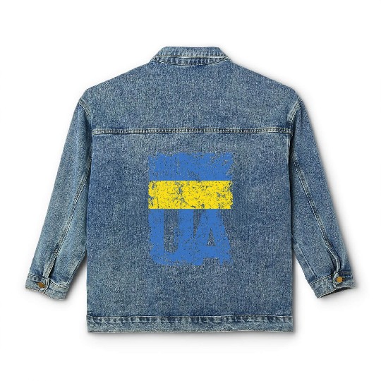 I stand with Ukraine. Support Ukraine. Stop War Classic Women's Denim Jackets