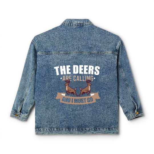 Deer Hunting Deer Hunter Hunting Season Buck Hunt Classic Women's Denim Jackets