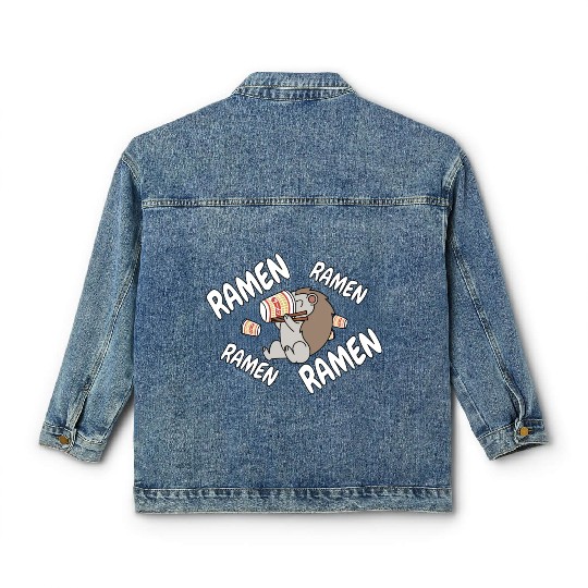 Hedgehog Instant Ramen Noodles Classic Women's Denim Jackets