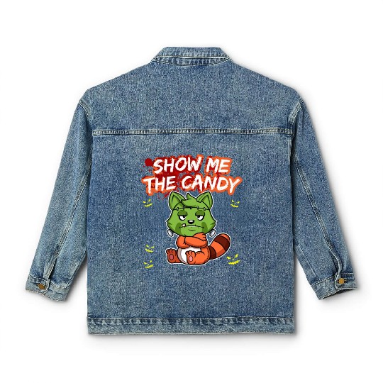 Show Me The Candy Halloween Costume Trick Or Treat Classic Women's Denim Jackets