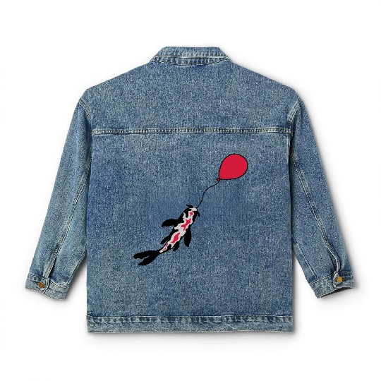 balloon koi fish nishikigoi Classic Women's Denim Jackets