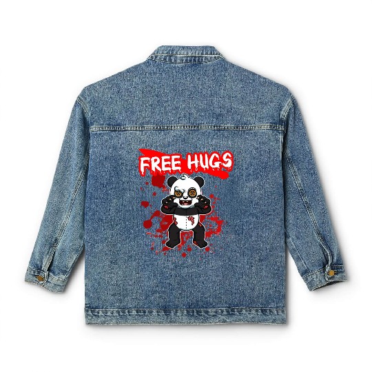 Free Hugs Halloween Sarcasm Scary Creepy Costume Classic Women's Denim Jackets