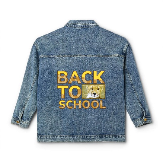 Back to school leopard print Classic Women's Denim Jackets
