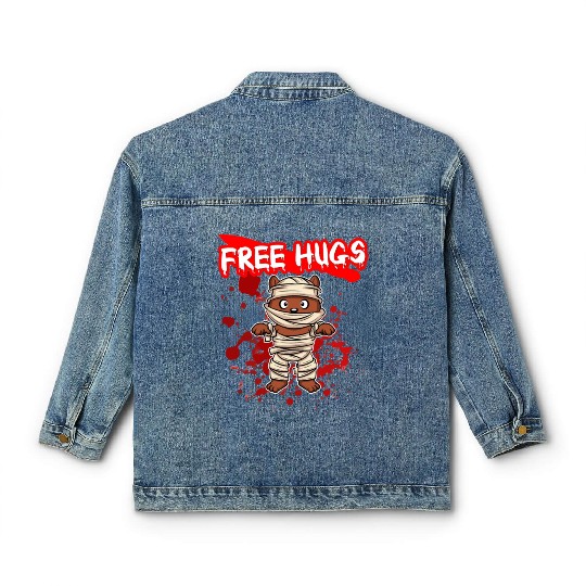 Free Hugs Halloween Sarcasm Scary Creepy Costume Classic Women's Denim Jackets