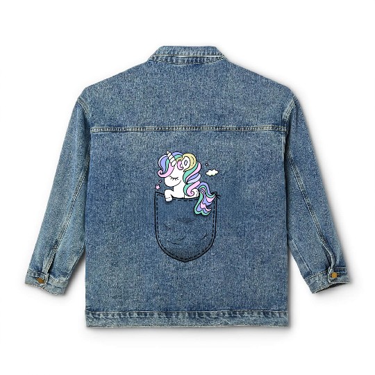 Unicorn in the pocket Classic Women's Denim Jackets