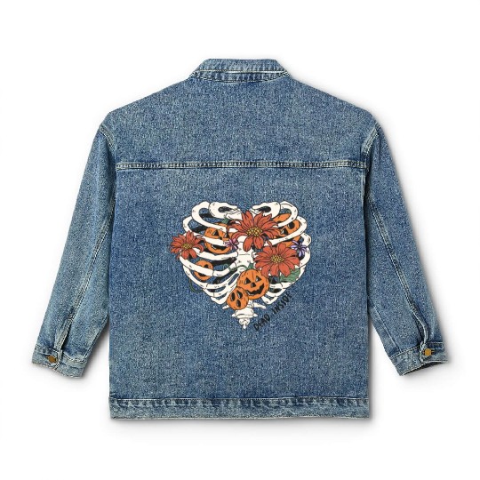 Fun Halloween Designs Dead Inside Classic Women's Denim Jackets