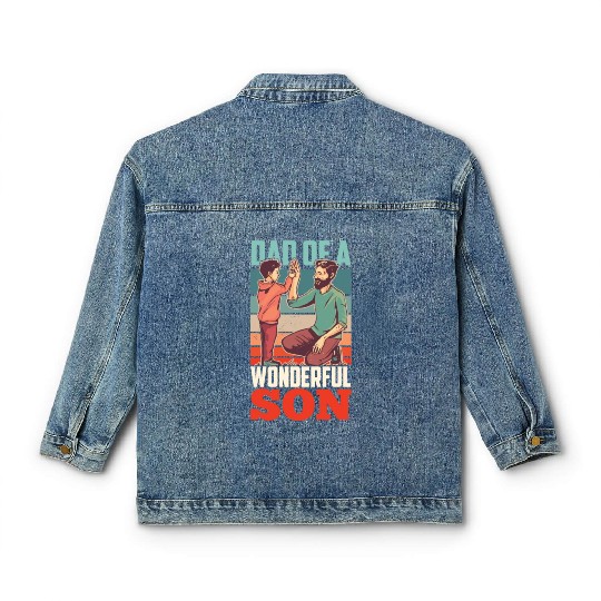 Dad Of A Wonderful Son Father Daddy Father's Day Classic Women's Denim Jackets