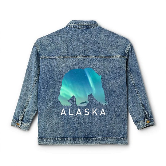 Alaska Gift USA Natur Bär Denali Grizzly Wald Classic Women's Denim Jackets