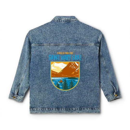 Saint Mary Lake Glacier National Park Classic Women's Denim Jackets