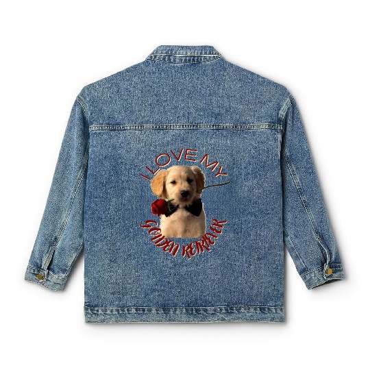 I LOVE MY GOLDEN RETRIEVER Classic Women's Denim Jackets