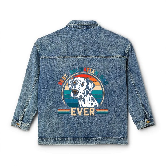 Best Dalmatian Dad Dog Lover Classic Women's Denim Jackets
