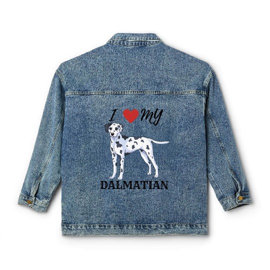I Love My Dalmatian Classic Women's Denim Jackets
