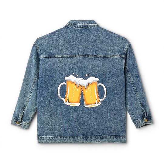 two mugs of beer Classic Women's Denim Jackets
