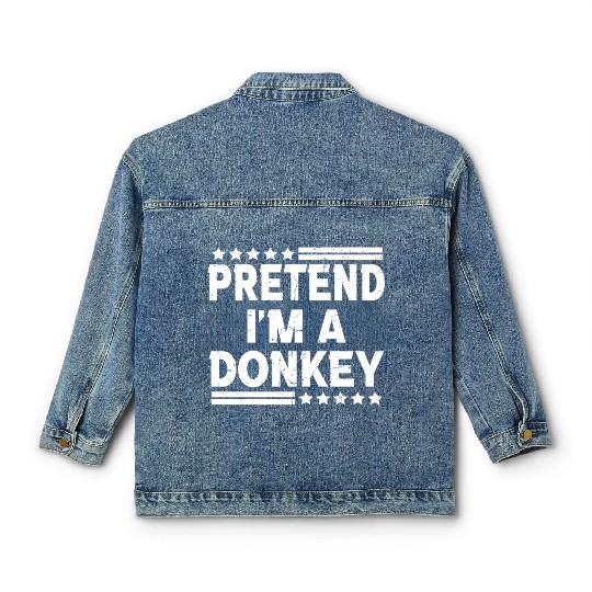 Pretend I'm A Donkey Easy Lazy Halloween Costume Classic Women's Denim Jackets
