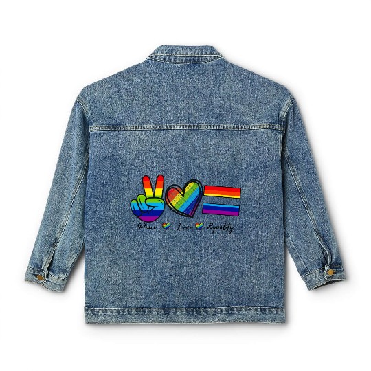 Peace Love Equality - Rainbow LGBT Tolerance Classic Women's Denim Jackets