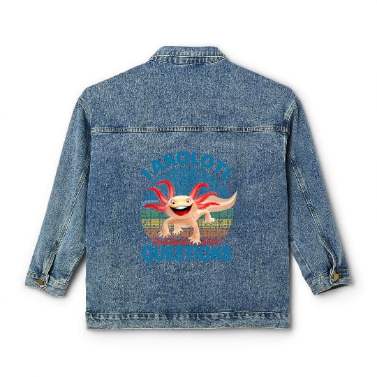 I Axolotl Questions Cute Retro Vintage Axolotl Classic Women's Denim Jackets