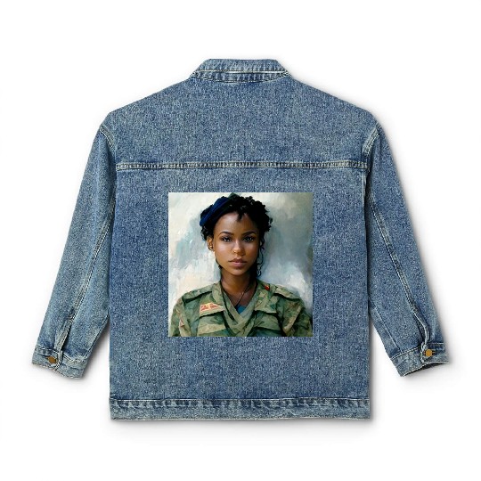 Beautiful US army combat medic painting Classic Women's Denim Jackets