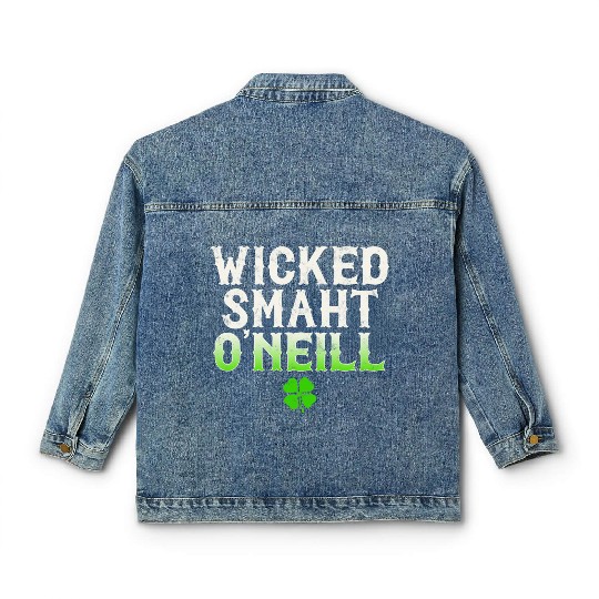 Wicked Smaht O'Neill Clan Boston Irish Slang Classic Women's Denim Jackets