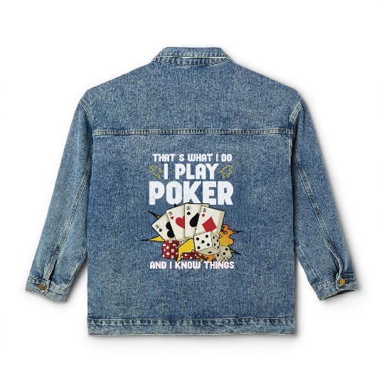 Poker Casino Poker Player Gambling Roulette Gift Classic Women's Denim Jackets